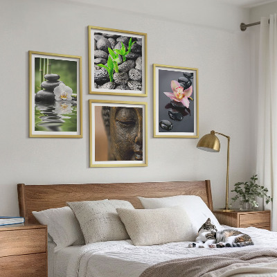Mur de tableaux Composition paisible de bouddha fleuri zen