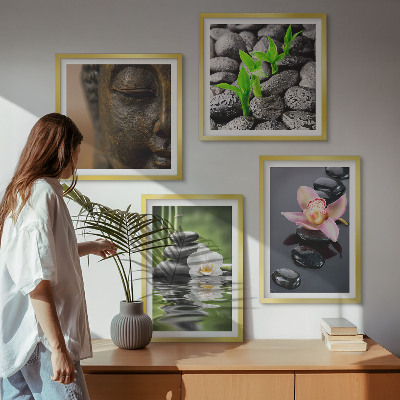 Mur de tableaux Composition paisible de bouddha fleuri zen