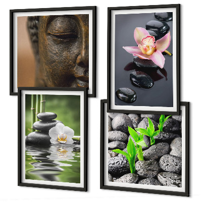Mur de tableaux Composition paisible de bouddha fleuri zen