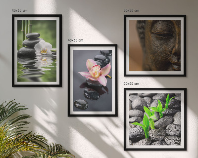 Mur de tableaux Composition paisible de bouddha fleuri zen