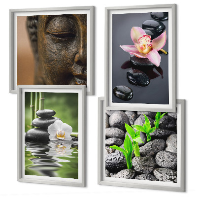 Mur de tableaux Composition paisible de bouddha fleuri zen