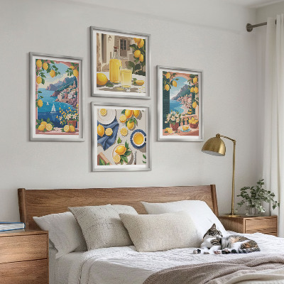 Mur de tableaux Citrons italiens fenêtre sur mer