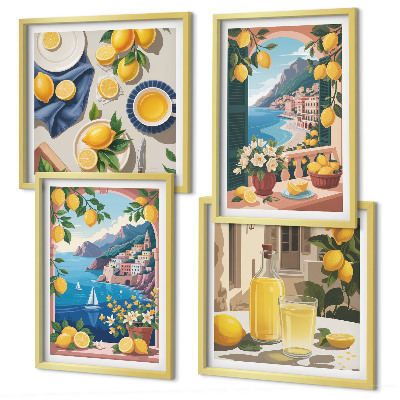 Mur de tableaux Citrons italiens fenêtre sur mer