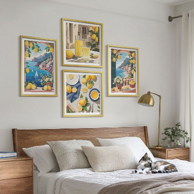 Mur de tableaux Citrons italiens fenêtre sur mer