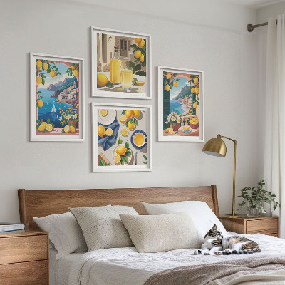 Mur de tableaux Citrons italiens fenêtre sur mer