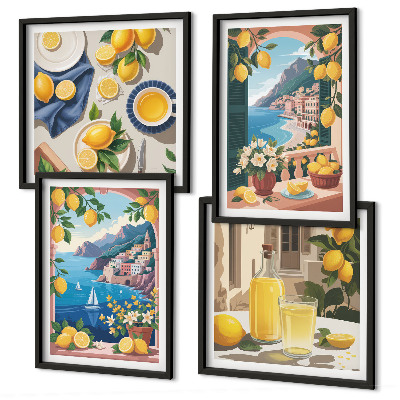 Mur de tableaux Citrons italiens fenêtre sur mer