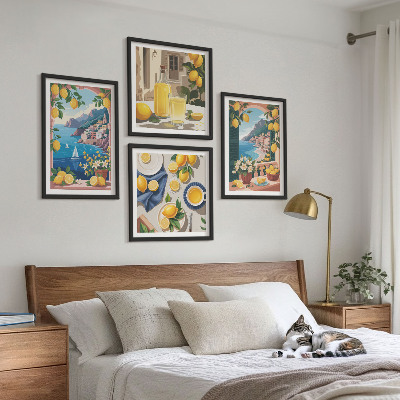 Mur de tableaux Citrons italiens fenêtre sur mer