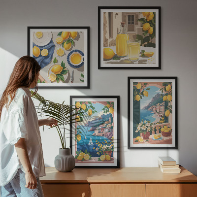 Mur de tableaux Citrons italiens fenêtre sur mer
