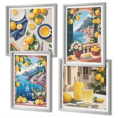 Mur de tableaux Citrons italiens fenêtre sur mer