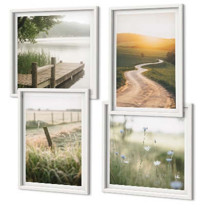 Mur de tableaux Route de prairie paysagère ouest
