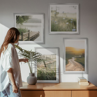 Mur de tableaux Route de prairie paysagère ouest