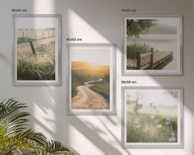 Mur de tableaux Route de prairie paysagère ouest