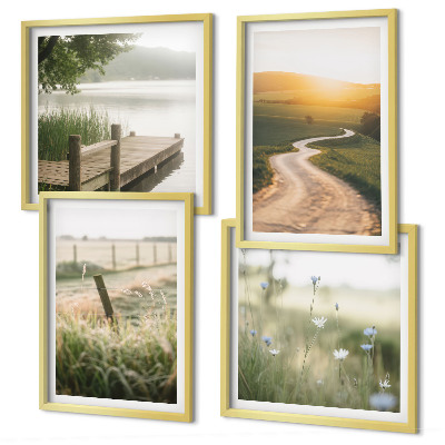 Mur de tableaux Route de prairie paysagère ouest