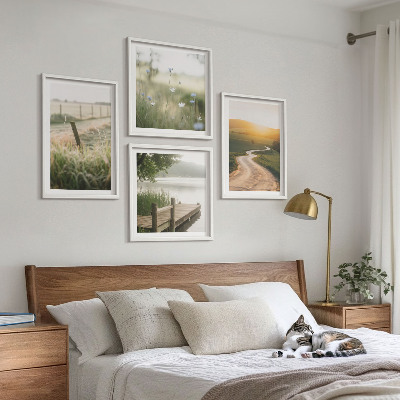 Mur de tableaux Route de prairie paysagère ouest
