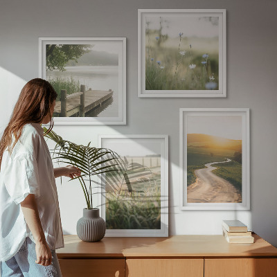 Mur de tableaux Route de prairie paysagère ouest