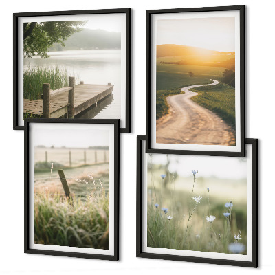 Mur de tableaux Route de prairie paysagère ouest