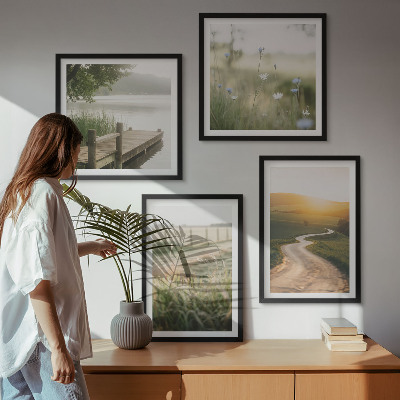 Mur de tableaux Route de prairie paysagère ouest