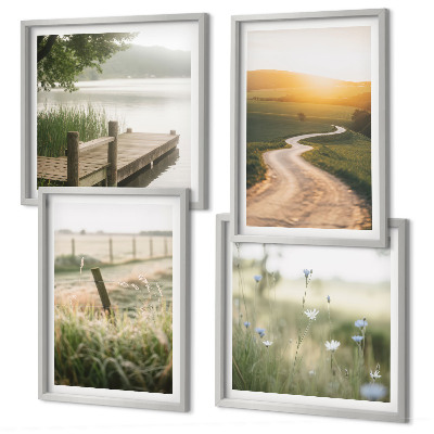 Mur de tableaux Route de prairie paysagère ouest
