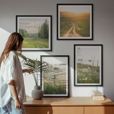 Polyptyque z cadres Paysages nature champs soleil