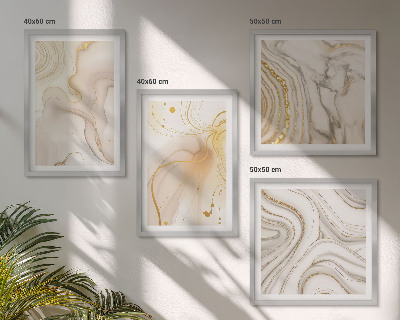 Ensemble de 4 tableaux Motifs abstraits subtils