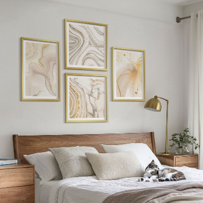 Ensemble de 4 tableaux Motifs abstraits subtils