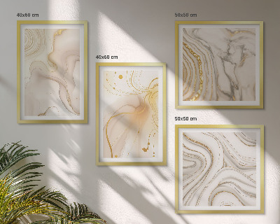 Ensemble de 4 tableaux Motifs abstraits subtils