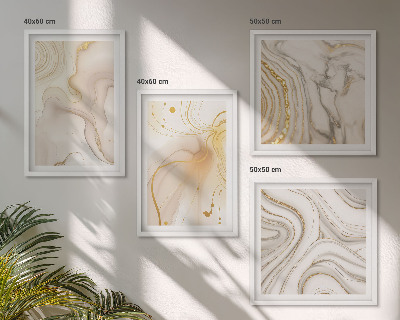 Ensemble de 4 tableaux Motifs abstraits subtils