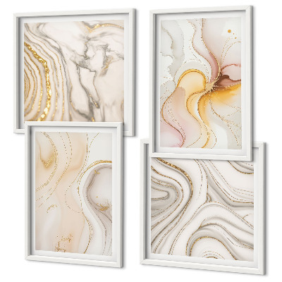 Mur de tableaux Motifs abstraits chauds