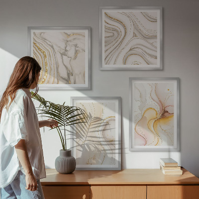 Mur de tableaux Motifs abstraits chauds