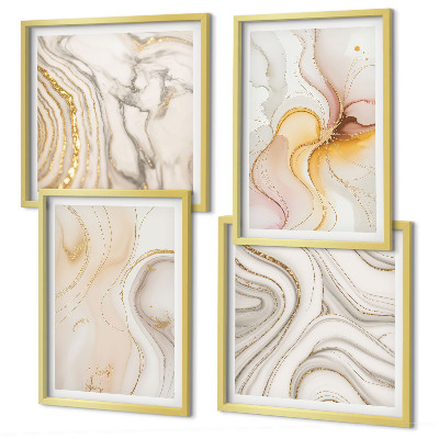 Mur de tableaux Motifs abstraits chauds