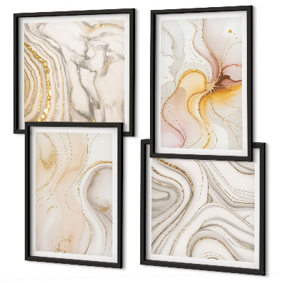 Mur de tableaux Motifs abstraits chauds
