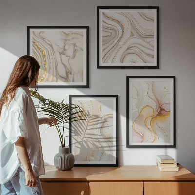 Mur de tableaux Motifs abstraits chauds