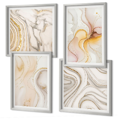 Mur de tableaux Motifs abstraits chauds