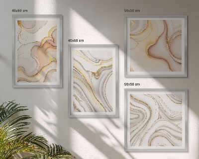 Ensemble de 4 tableaux Motifs abstraits linéaires