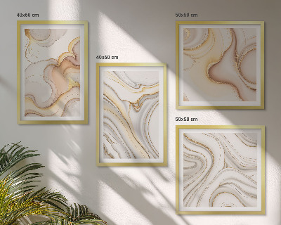 Ensemble de 4 tableaux Motifs abstraits linéaires