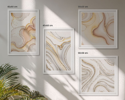 Ensemble de 4 tableaux Motifs abstraits linéaires