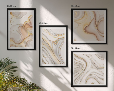Ensemble de 4 tableaux Motifs abstraits linéaires