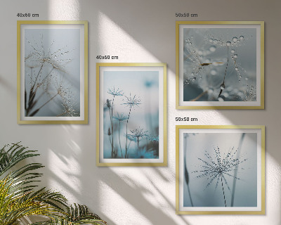 Ensemble de 4 tableaux Gouttes d'eau de pissenlit