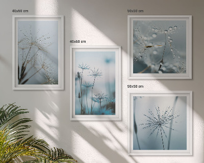 Ensemble de 4 tableaux Gouttes d'eau de pissenlit