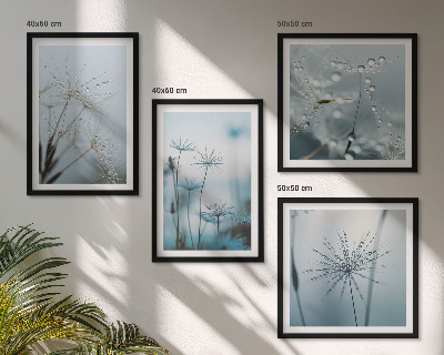 Ensemble de 4 tableaux Gouttes d'eau de pissenlit
