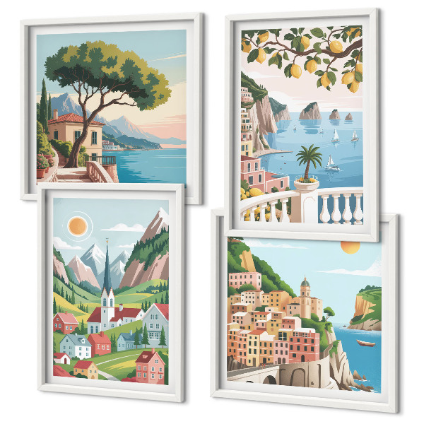 Mur de tableaux Paysages marins agrumes
