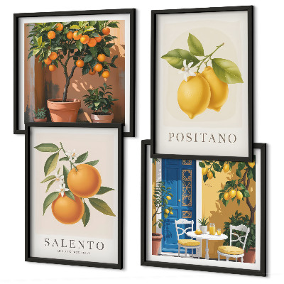 Polyptyque z cadres Citrons et oranges d'amalfi