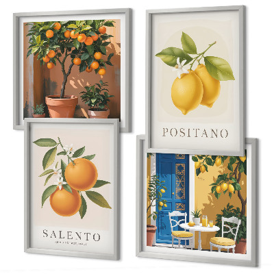 Polyptyque z cadres Citrons et oranges d'amalfi