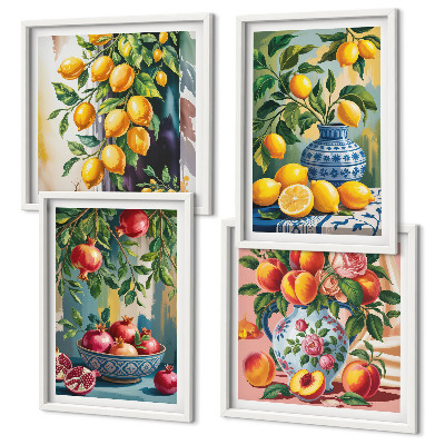 Ensemble de 4 tableaux Compositions de fruits