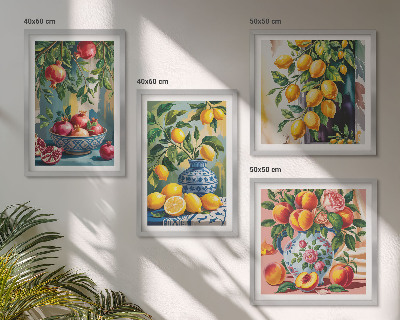 Ensemble de 4 tableaux Compositions de fruits