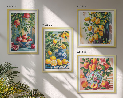 Ensemble de 4 tableaux Compositions de fruits
