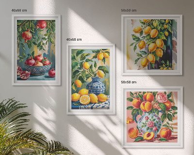 Ensemble de 4 tableaux Compositions de fruits
