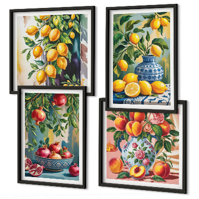 Ensemble de 4 tableaux Compositions de fruits