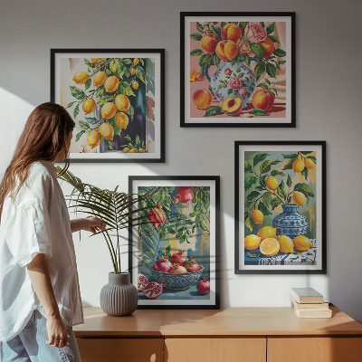 Ensemble de 4 tableaux Compositions de fruits