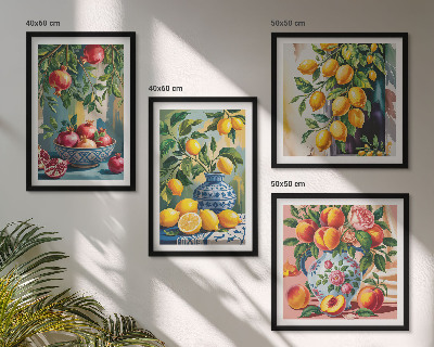 Ensemble de 4 tableaux Compositions de fruits